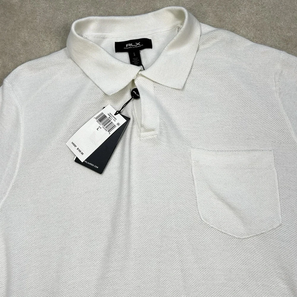 RLX Ralph Lauren Sweater Polo Shirt Mens L Knit Short Sleeve Loop Collar Golf